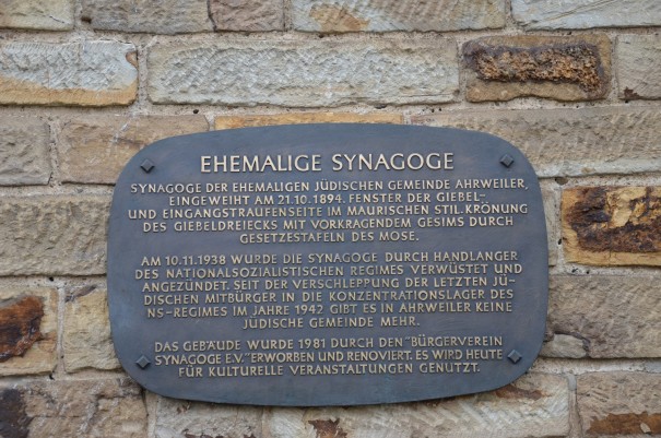 Inschrift der Synagoge Ahrweiler ©entdecker-greise.de